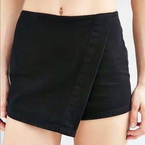 Black denim skort